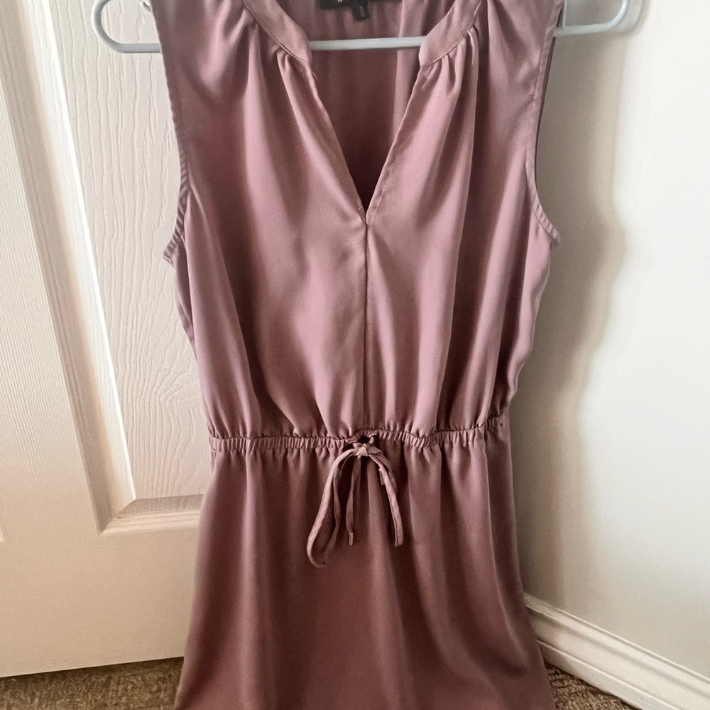 Sleeveless Mauve Dress with Drawstring Waist